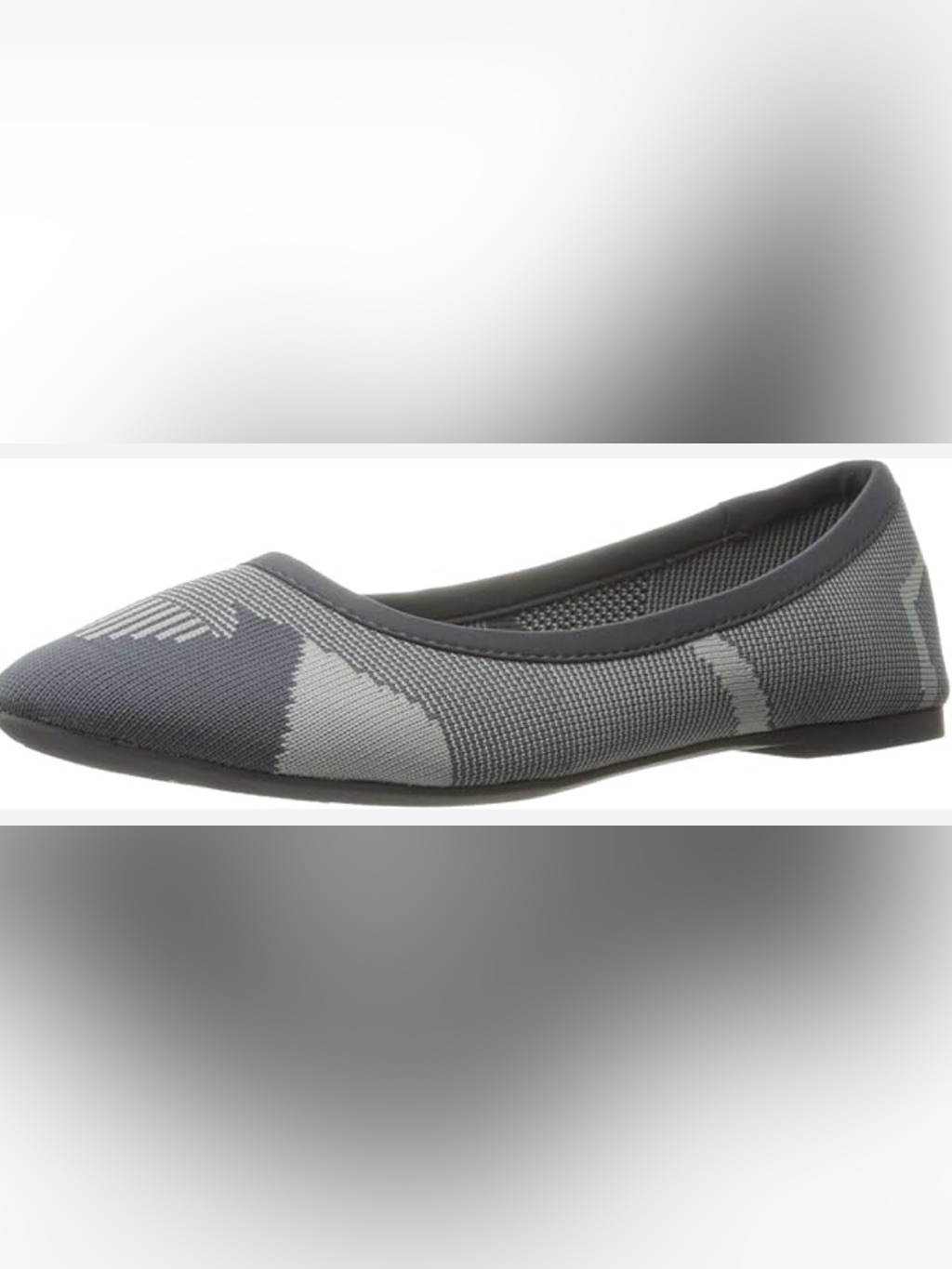 Skechers Cleo Wham Knit Ballet Flats Gray Blue Geometric Women’s Size 9 Euc